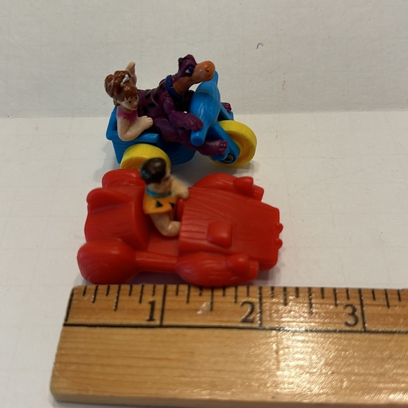 1990 VTG Hana Barbera Flintstones TV Cartoon Pebbles Dino and Fred Cars - Picture 5 of 5